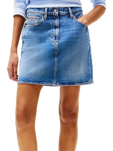 Tommy Jeans Μίνι Φούστα Τζιν Ψηλόμεση Μπλε DW0DW20136-1A5NI