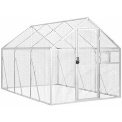 vidaXL Κλουβί Πτηνών Ασημί 300x179x185cm 3155796