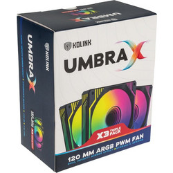 Kolink Umbra X Case Fan 120mm ARGB με Σύνδεση 4-Pin PWM 3τμχ