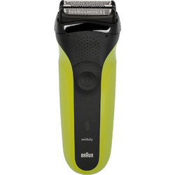 Braun Series 3 300 Black/Green Ξυριστική Μηχανή Προσώπου Επαναφορτιζόμενη Αδιάβροχη