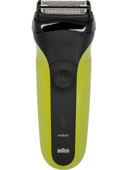 Braun Series 3 300 Black/Green Ξυριστική Μηχανή Προσώπου Επαναφορτιζόμενη Αδιάβροχη