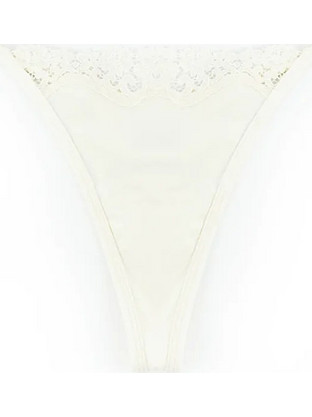 Guess Γυναικείο Sexy String με Δαντέλα Εκρού O4BE14-KCDE0-G6K5