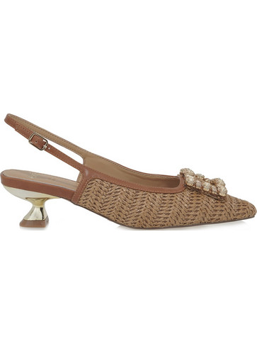 Exe Γόβες Slingback με Λεπτό Χαμηλό Τακούνι Μπεζ U470025529I2