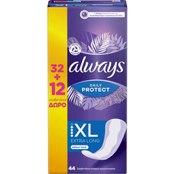 Always Daily Protect Extra Long Σερβιετάκια για Ελαφριά Ροή 4 Σταγόνες 44τμχ