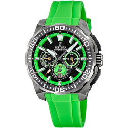 Festina Chrono Bike Diver Ανδρικό Ρολόι Χρονογράφος με Πράσινο Καουτσούκ Λουράκι F20725/3