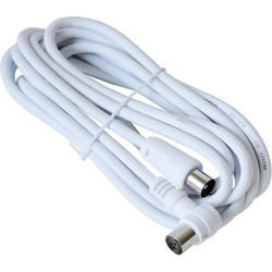 Geti Καλώδιο Κεραίας Coax Male to Coax Female 2.5m White 8595563721124
