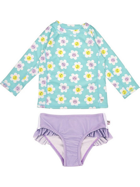 Zoocchini Daisy Σετ Αντηλιακό UV Βρεφικό Μαγιό Σετ με Μπλούζα για Κορίτσι Τιρκουάζ Λιλά ZOO16405