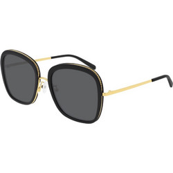 Stella McCartney SC0206S 001 Γυναικεία Γυαλιά Ηλίου Τετράγωνα Μεταλλικά Χρυσά με Μαύρο Φακό