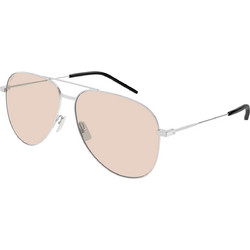 Saint Laurent 11 072 Γυναικεία Γυαλιά Ηλίου Aviator Μεταλλικά Ασημί με Ροζ Φακό