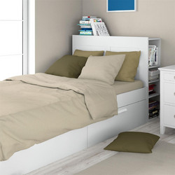 Dimcol Σετ Σεντόνια Μονά 2τμχ Βαμβακερά 160x240 Solid 502 Beige