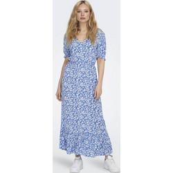 Only Maxi Καλοκαιρινό Καθημερινό Φόρεμα Floral Μεταξωτό Γαλάζιο 15270519