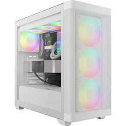 GAMDIAS Athena M3 White Gaming Midi Tower Κουτί Υπολογιστή RGB με Πλαϊνό Παράθυρο