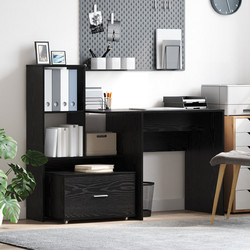 vidaXL Γραφείο Reception Ξύλινο με Βιβλιοθήκη 131.5x50x106.5cm 3337266