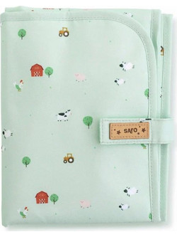 Saro Funny Farm Φορητή Αλλαξιέρα Μωρού Υφασμάτινη 64x33.5cm Πράσινο Mint