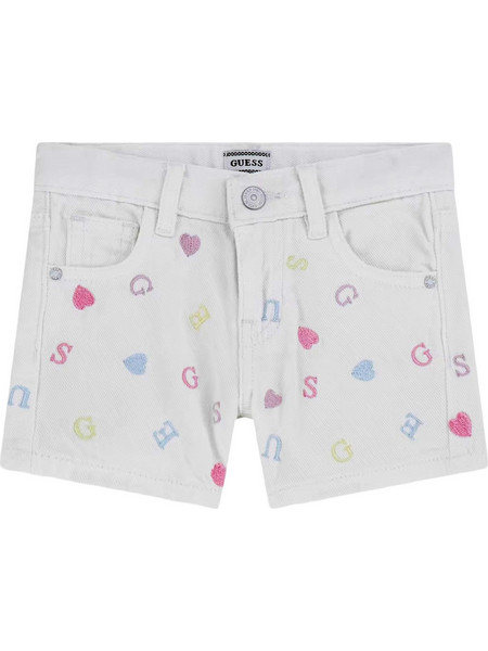 Guess Παιδικό Σορτς Τζιν Λευκό K5GD15WH630-P05M
