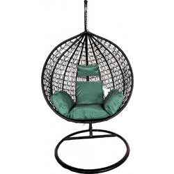 Heinner Κρεμαστή Κούνια Φωλιά Wicker Μαύρη DSAV001
