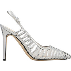 Nine West Γόβες Slingback Δερμάτινες με Τακούνι Στιλέτο Ασημί FILANE3-040