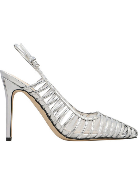 Nine West Γόβες Slingback Δερμάτινες με Τακούνι Στιλέτο Ασημί FILANE3-040
