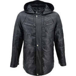 Leather 100 Ανδρικό Μπουφάν Χειμωνιάτικο Δερμάτινο Μαύρο 14-M-JACKSON