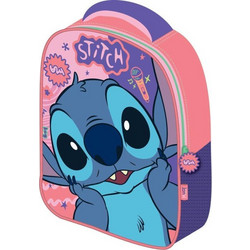 Must Stitch 3D Σχολική Τσάντα Πλάτης Νηπιαγωγείου Ροζ Γαλάζια 565078