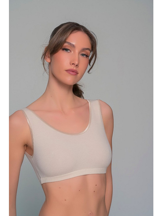 Milena By Paris Μπουστάκι χωρίς Μπανέλα Μπεζ 10204