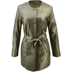 Leather 100 Γυναικείο Ημίπαλτο Δερμάτινο Χακί 07-W-1415