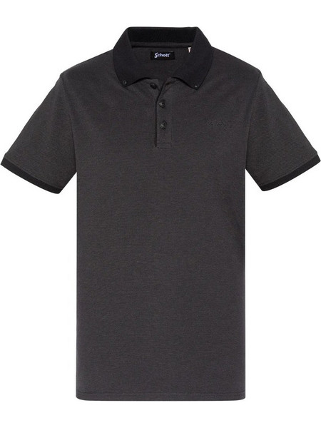 Schott Ανδρική Μπλούζα Polo Κοντομάνικη Μαύρη 526091