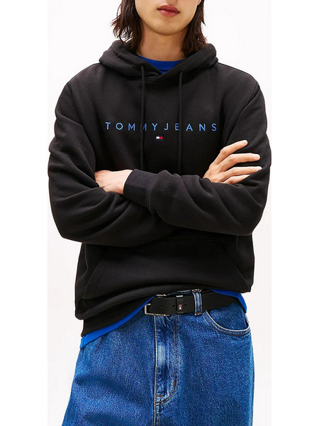 Tommy Jeans Ανδρικό Φούτερ με Κουκούλα & Τσέπες Μαύρο DM0DM20746-0GK