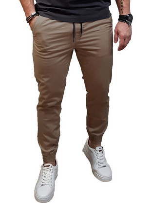 Jack & Jones Ανδρικό Παντελόνι Φόρμας με Λάστιχο Μπεζ 12278949