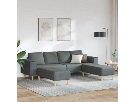 vidaXL Καναπές σε σχήμα Π Ανθρακί 250x188x76cm 3335113