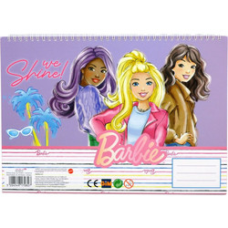 Gim Barbie Μπλοκ Ζωγραφικής A4 40 Φύλλων με Αυτοκόλλητα 349-89416