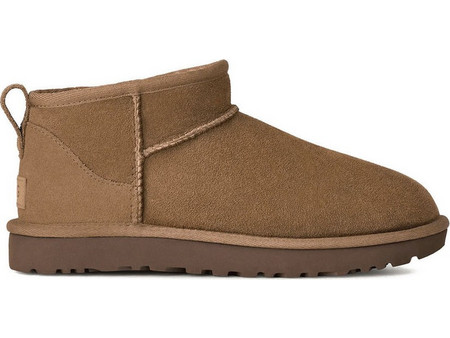 UGG Classic Ultra Mini Γυναικεία Μποτάκια Suede Ταμπά με Γούνα 1116109-RYK