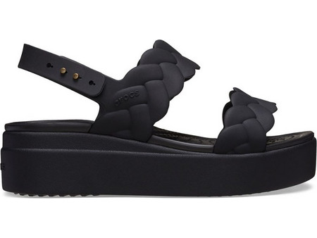 Crocs Brooklyn Ανατομικές Καλοκαιρινές Γυναικείες Πλατφόρμες Χαμηλές Μαύρες 209977-060