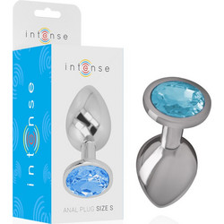 Intense Aluminum Small Πρωκτική Σφήνα Diamond Plug 7cm Ασημί Μπλε D-234377