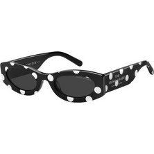 Marc Jacobs MARC858/G/S 80S/IR Γυναικεία Γυαλιά Ηλίου Οβάλ Κοκάλινα Μαύρα με Μαύρο Φακό