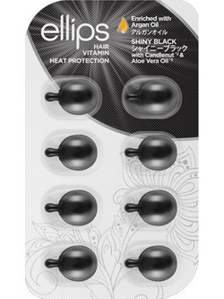 Ellips Shiny Black Αμπούλες Μαλλιών για Επανόρθωση 8x1ml