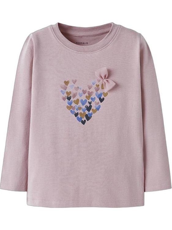 Name It Heart Παιδικό T-Shirt Μακρυμάνικο Ροζ 13251469