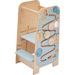 Elis Design Montessori Play in Πύργος Εκμάθησης 5 σε 1 Ξύλινος Μπεζ Γαλάζιος