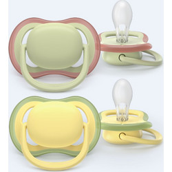 Philips Avent Ultra Air Ανατομικές Ορθοδοντικές Πιπίλες Σιλικόνης 18m+ Light Yellow Yellow 2τμχ SCF349/50