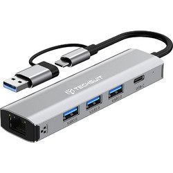 Techsuit BoostNetLink 5in2 H3 USB-A USB-C Docking Station με HDMI PD Ethernet
