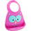Make my day Owl Αδιάβροχη Σαλιάρα Σιλικόνης με Κουμπί & Τσέπη 6m+ Φούξια
