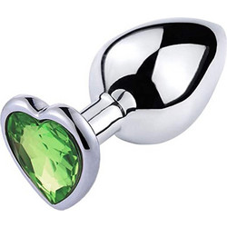 Kinksters Dop Anal Hearty Small Πρωκτική Σφήνα Diamond Plug 7cm Ασημί Ανοιχτή Πράσινη