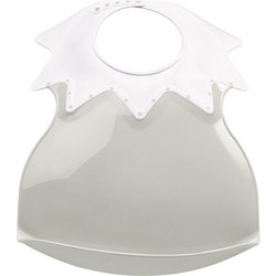 Thermobaby Soft Arlequin Αδιάβροχη Σαλιάρα Πλαστική με Κουμπί 4m+ Γκρι