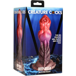 Creature Cocks Deep Diver Dildo με Βεντούζα 21.8cm Μωβ Ροζ
