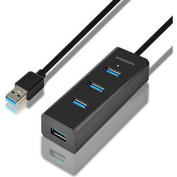 Axagon HUE-S2BL 1.2m USB Hub 3.0 USB-A με 4 Θύρες USB-A & Εξωτερική Παροχή Ρεύματος