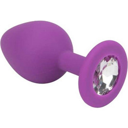 Loving Joy Jewelled Medium Πρωκτική Σφήνα Diamond Plug 8cm Μωβ