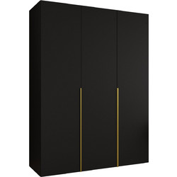 PoliHome Τρίφυλλη Ντουλάπα Ρούχων Alicante Μαύρη 163055289