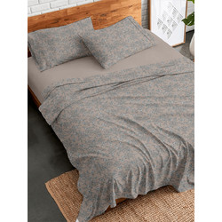 Palatex Σετ Σεντόνια Μονά Φανελένια 160x260 Stepp Samoan Beige