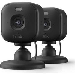Blink Mini 2Pack IP Κάμερα Ασφαλείας Wi-Fi 2K Αδιάβροχη με Αμφίδρομη Επικοινωνία Μαύρη