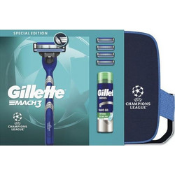 Gillette Mach 3 Champions League Razor 1τμχ + Razor Spare Parts 4τμχ + Shave Gel 200ml